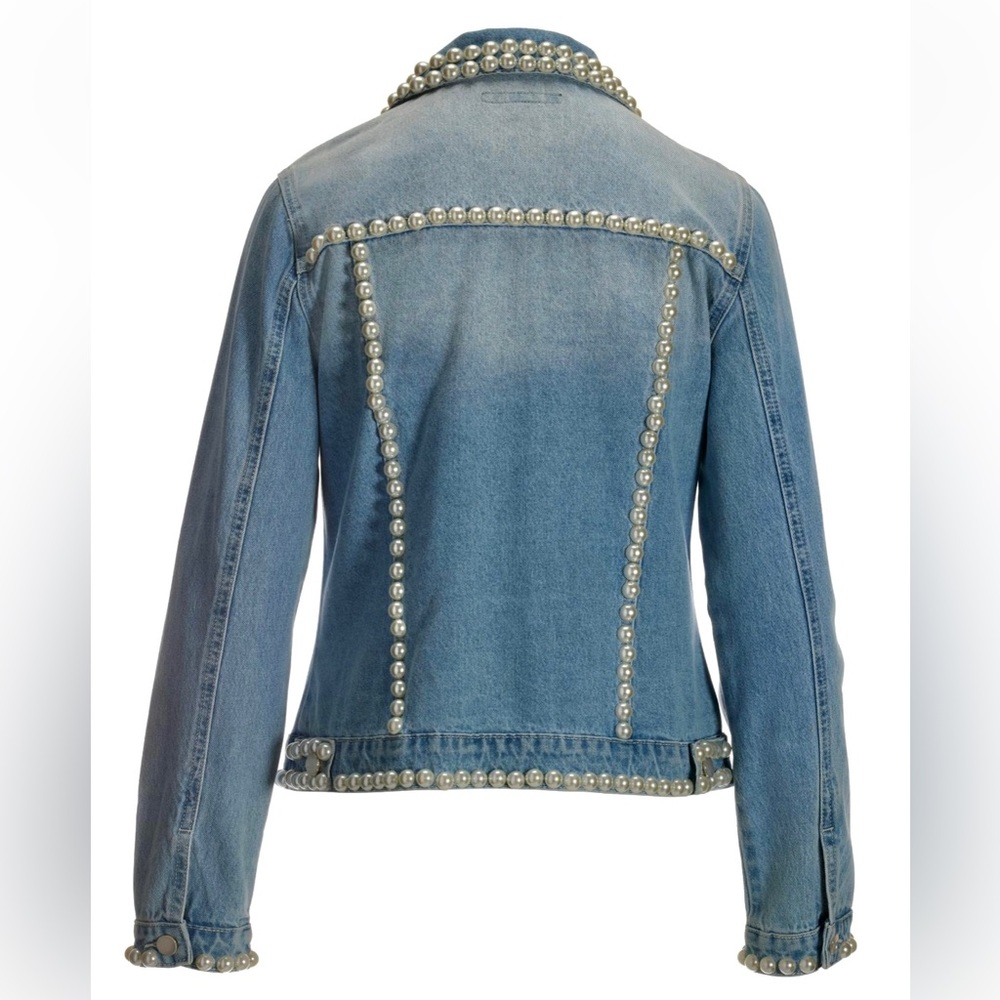 NWT Boston Proper Pearl Embellished Denim Jacket - originally $195! - Picture 11 of 11